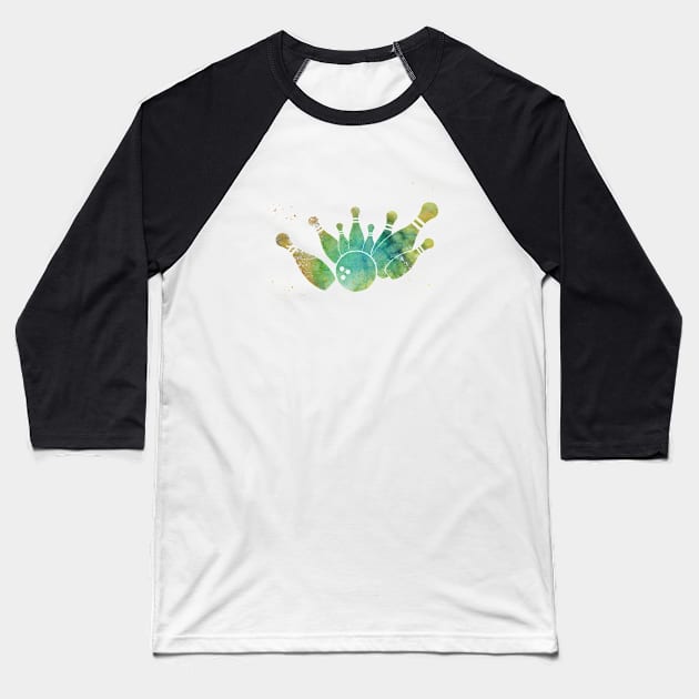 Bowling ball Baseball T-Shirt by erzebeth